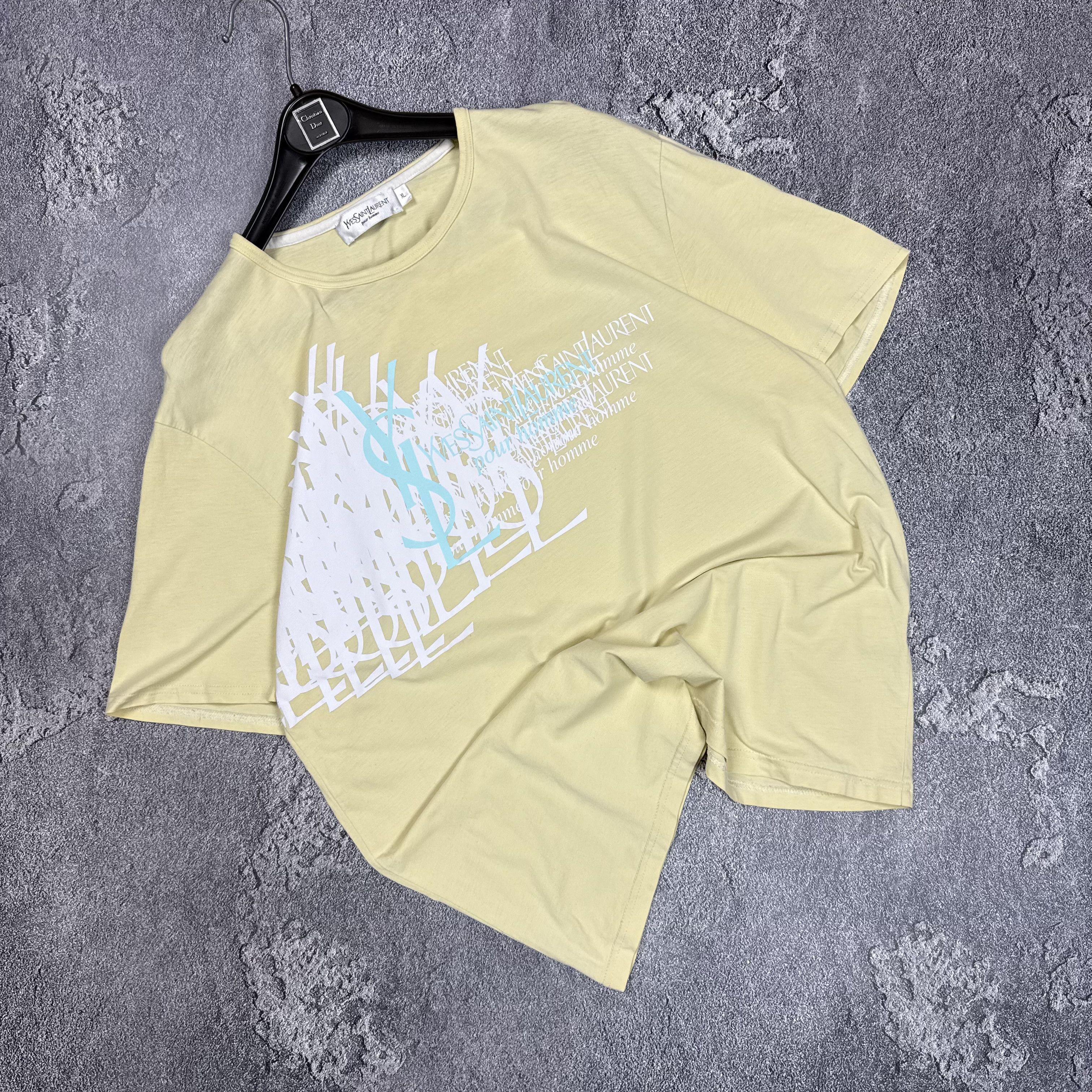 Yves Saint Laurent YSL YvesSaintLaurent Printed Yellow Short Sleeve T-shirt Size US XL / EU 56 / 4 - 1 Thumbnail