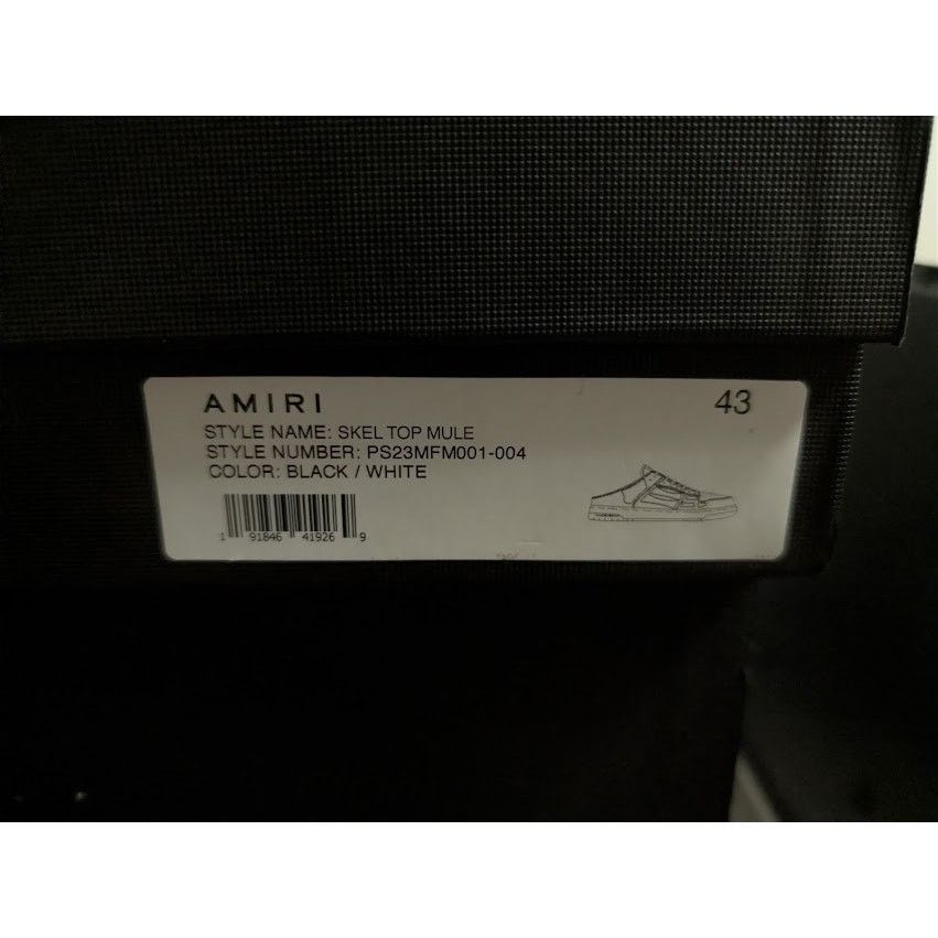 Amiri o1rshd1 Skel Low Top Mule Sneakers in Black / White Size US 10 / EU 43 - 24 Thumbnail