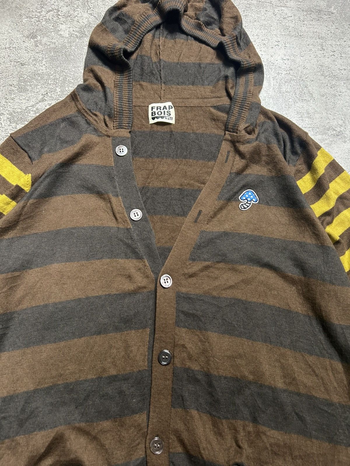 Issey Miyake Frapbois by Issey Miyake Stipe Knit Cardigan Hooded Jacket Size US M / EU 48-50 / 2 - 4 Thumbnail