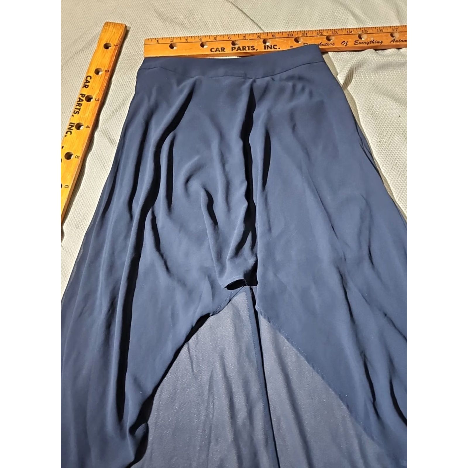 Forever 21 FOREVER 21 Skirt Womens Small S Blue Pull On Zip Layered Preppy Flowy Lined Size 28" / US 6 / IT 42 - 2 Thumbnail