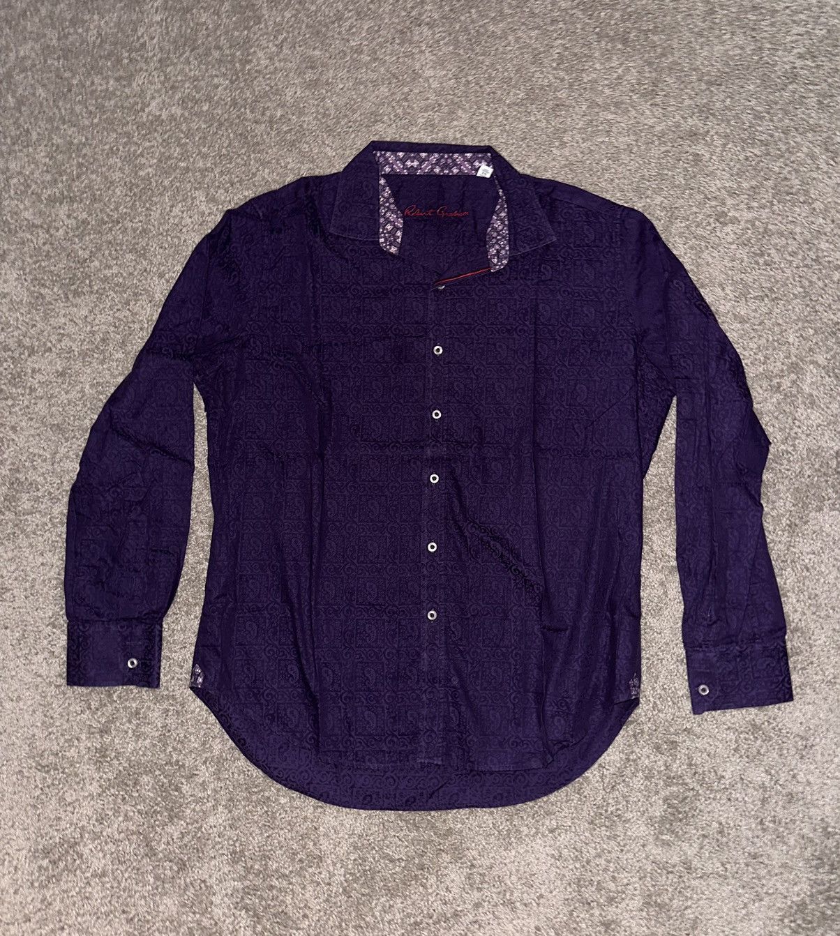 Robert Graham Robert Graham Purple Floral Print Flip Cuff Button Up Shirt Size US XL / EU 56 / 4 - 1 Thumbnail
