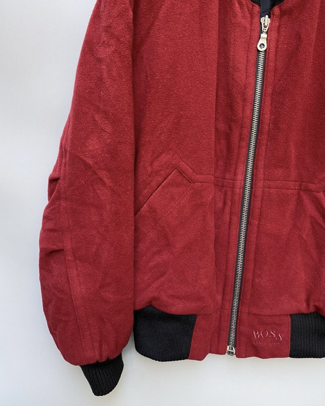 Hugo Boss 1980s- Hugo Boss Wool-Cashmere “Crissan” Bomber Jacket Size US L / EU 52-54 / 3 - 3 Thumbnail