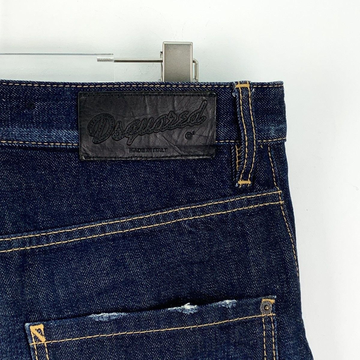 Dsquared2 Dsquared2 Dark Blue Studded Cotton Casual Denim Pants K26WX Size US 34 / EU 50 - 5 Thumbnail