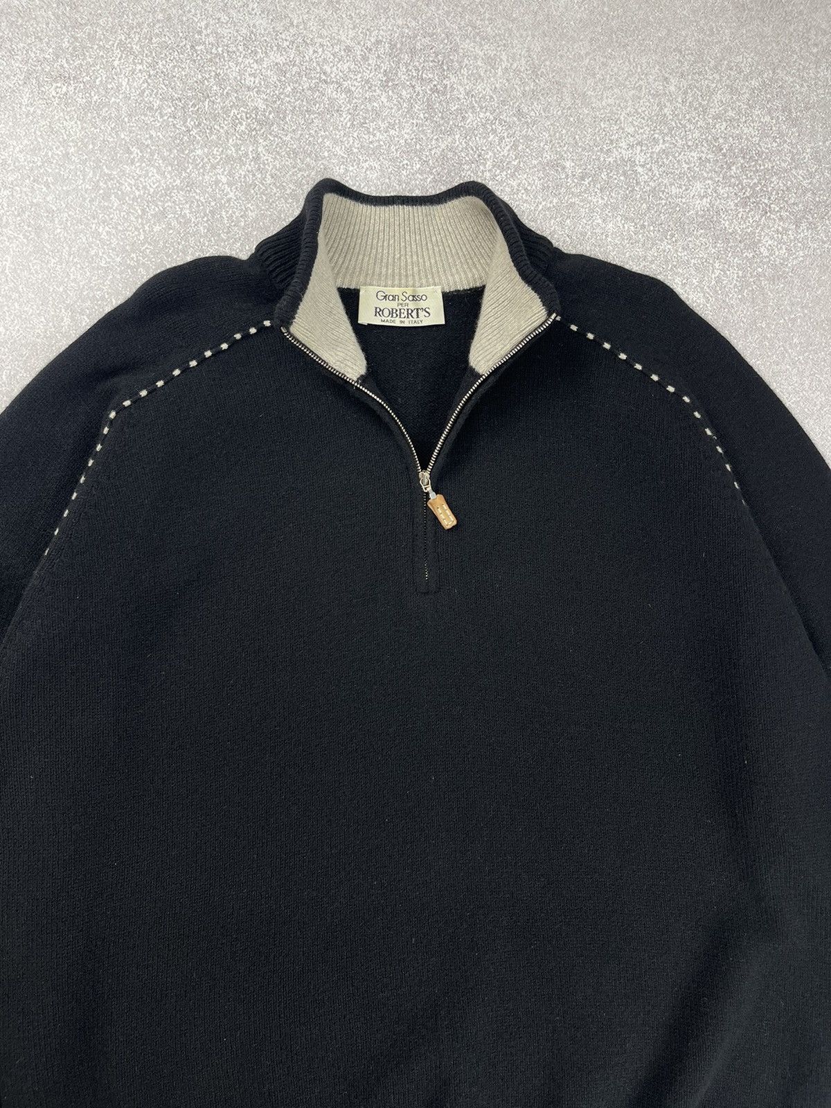Gran Sasso × Vintage Vintage Gran Sasso Wool / Cashmere 1/3 Zip Knit Sweater Size US M / EU 48-50 / 2 - 5 Thumbnail