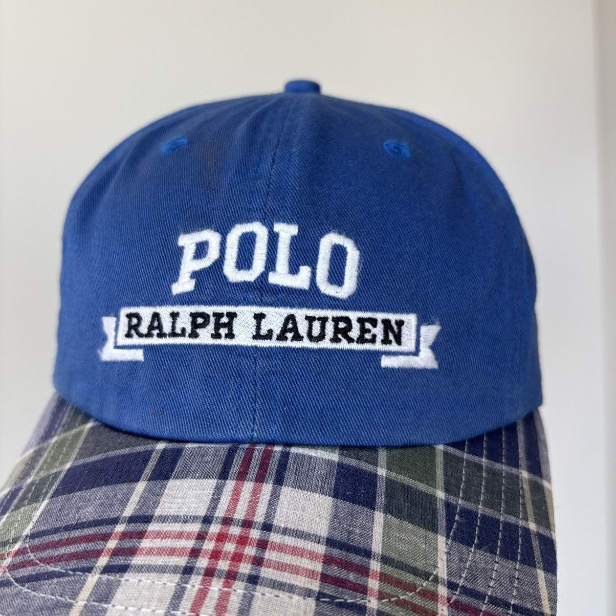 Polo Ralph Lauren Vintage Polo Sport Plaid Uni Spellout Banner Hat Stadium Size ONE SIZE - 2 Thumbnail