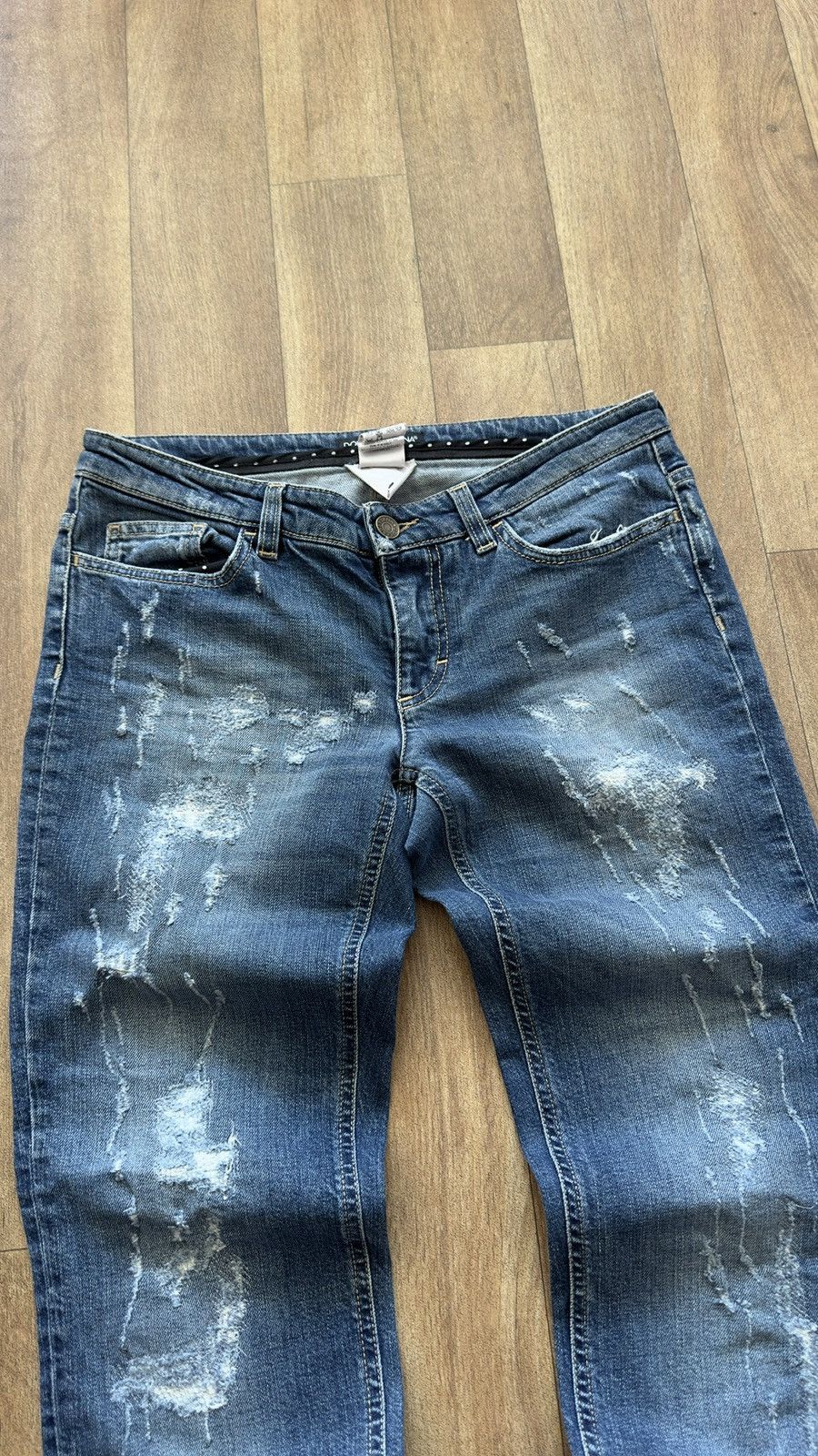 Dolce & Gabbana Dolce & Gabbana Y2K Archive Distressed Wash Denim Jeans Size 28" / US 6 / IT 42 - 3 Thumbnail