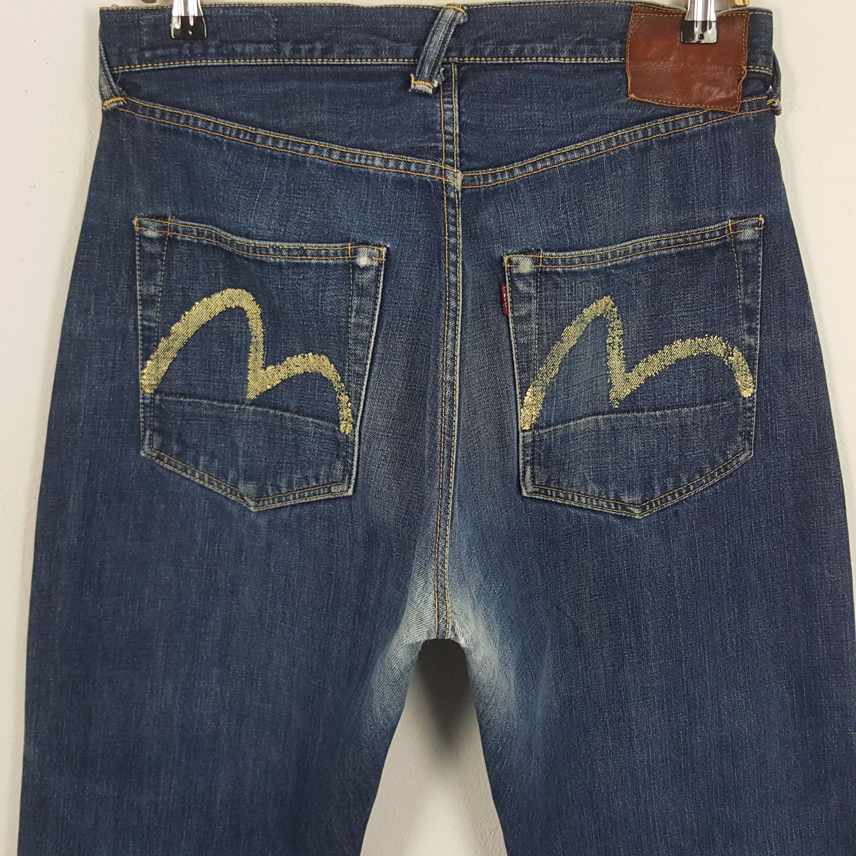 Japanese Brand × Vintage Vintage Evisu Yamane Selvedge Custom Art Logo Denim Jeans Size US 32 / EU 48 - 5 Thumbnail