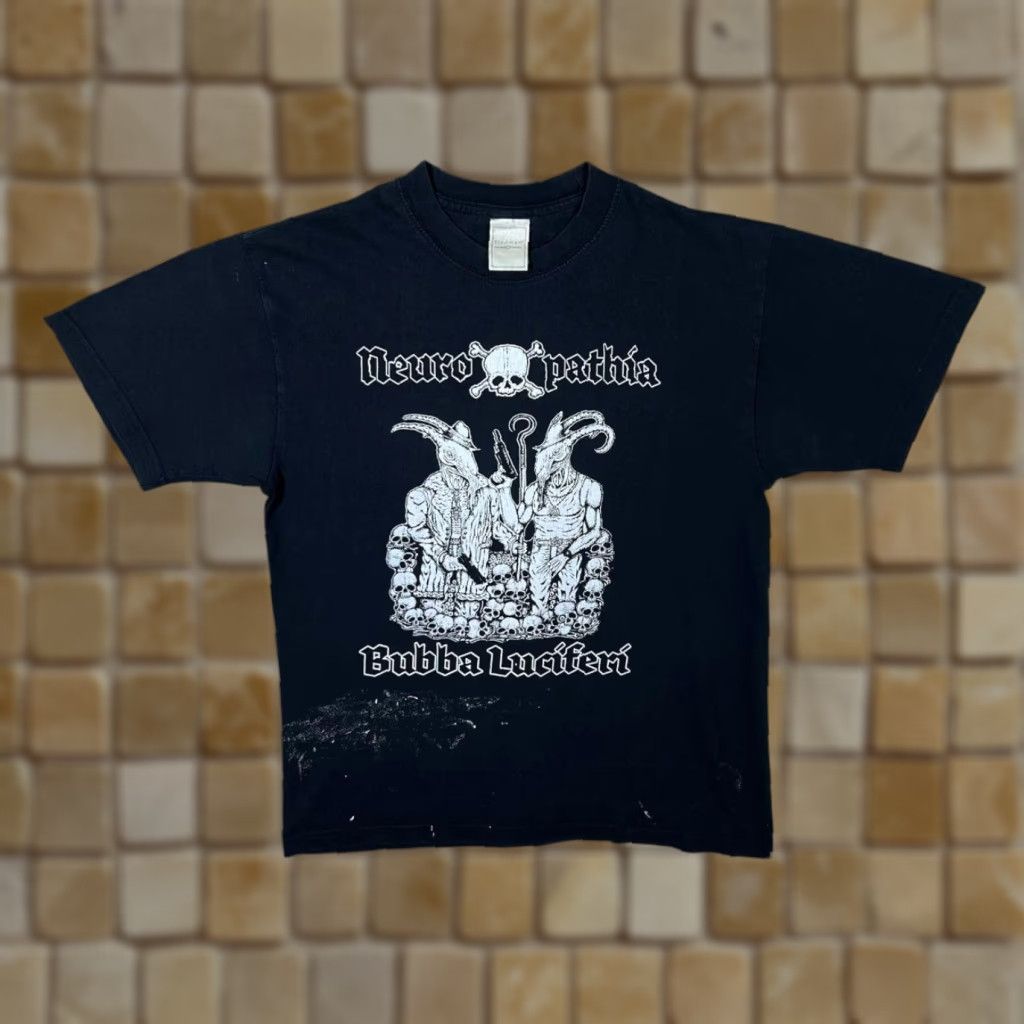 Vintage Neuropathia “Bubba Luciferi” Goregrind Death Metal Band Distressed T-Shirt S M Black Graphic Print Men Shirts Womens? Size US M / EU 48-50 / 2 - 1 Thumbnail