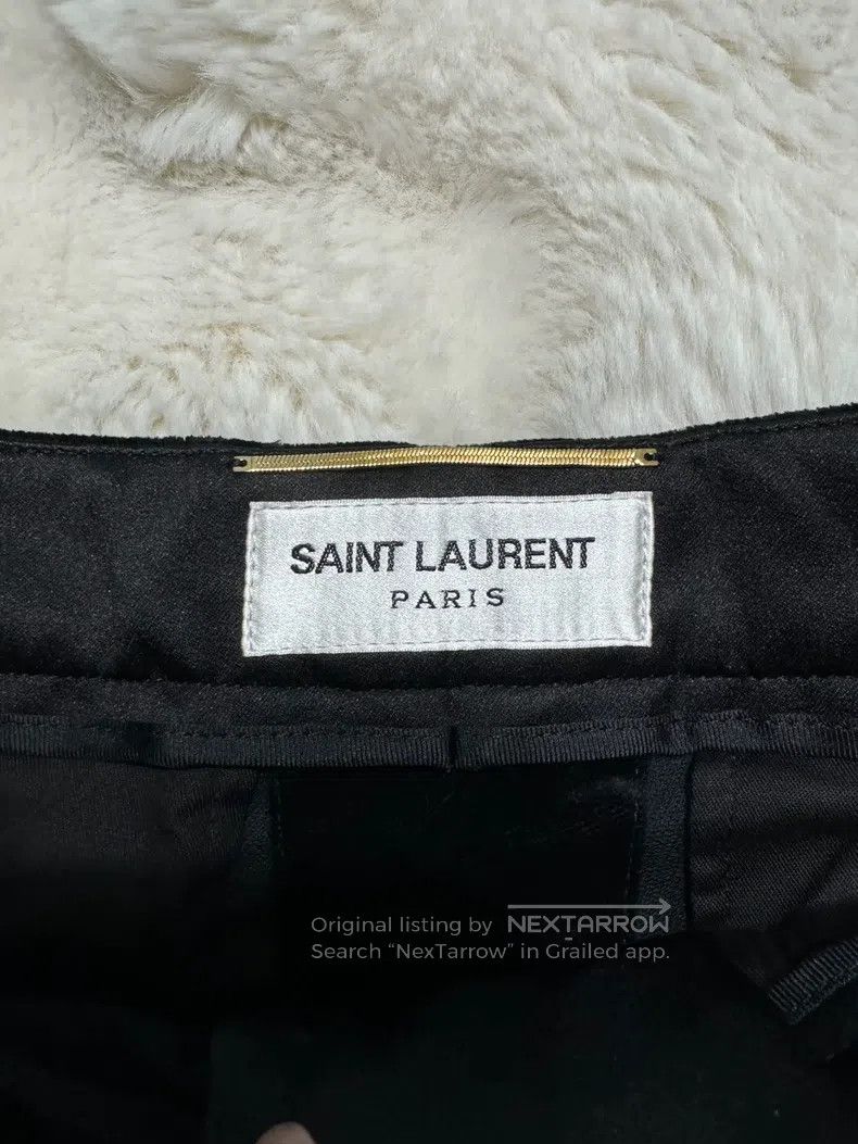 Saint Laurent Paris Saint Laurent Paris Ladies Velvet Trousers Pure Black Size 35" - 3 Thumbnail
