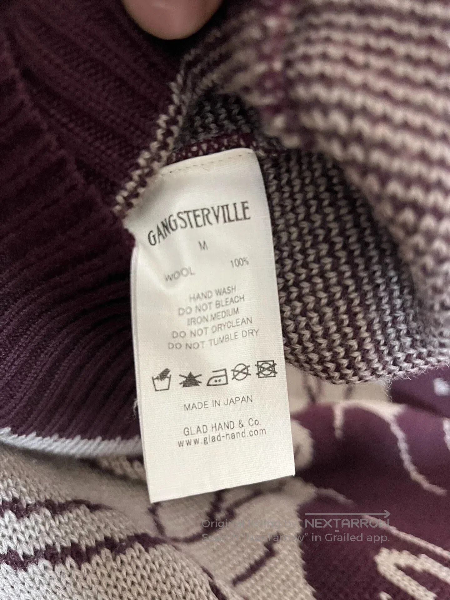 Gangster Doodles Gangsterville Knit Sweater in Maroon. Size US M / EU 48-50 / 2 - 3 Thumbnail