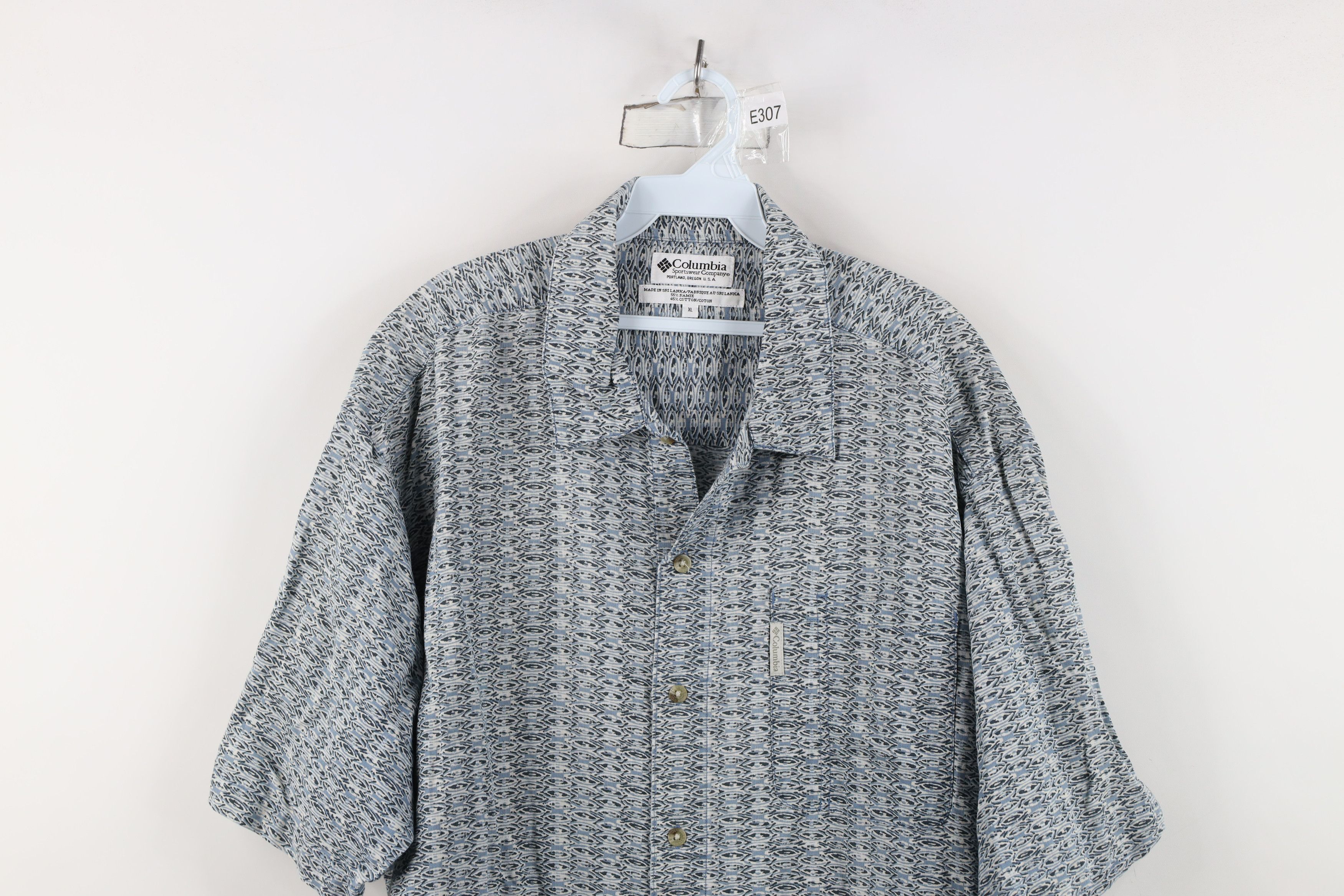 Columbia Vintage Columbia Geometric Baggy Short Sleeve Button Shirt Size US XL / EU 56 / 4 - 2 Thumbnail