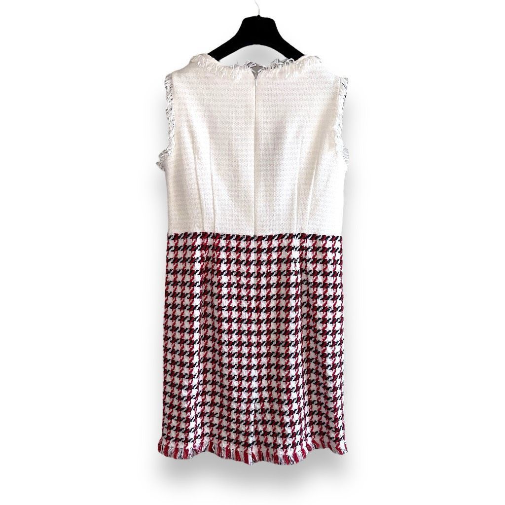 Oscar De La Renta NWT Oscar De La Renta Bicolor Houndstooth Tweed Dress Sz 12 Size XL / US 12-14 / IT 48-50 - 8 Thumbnail