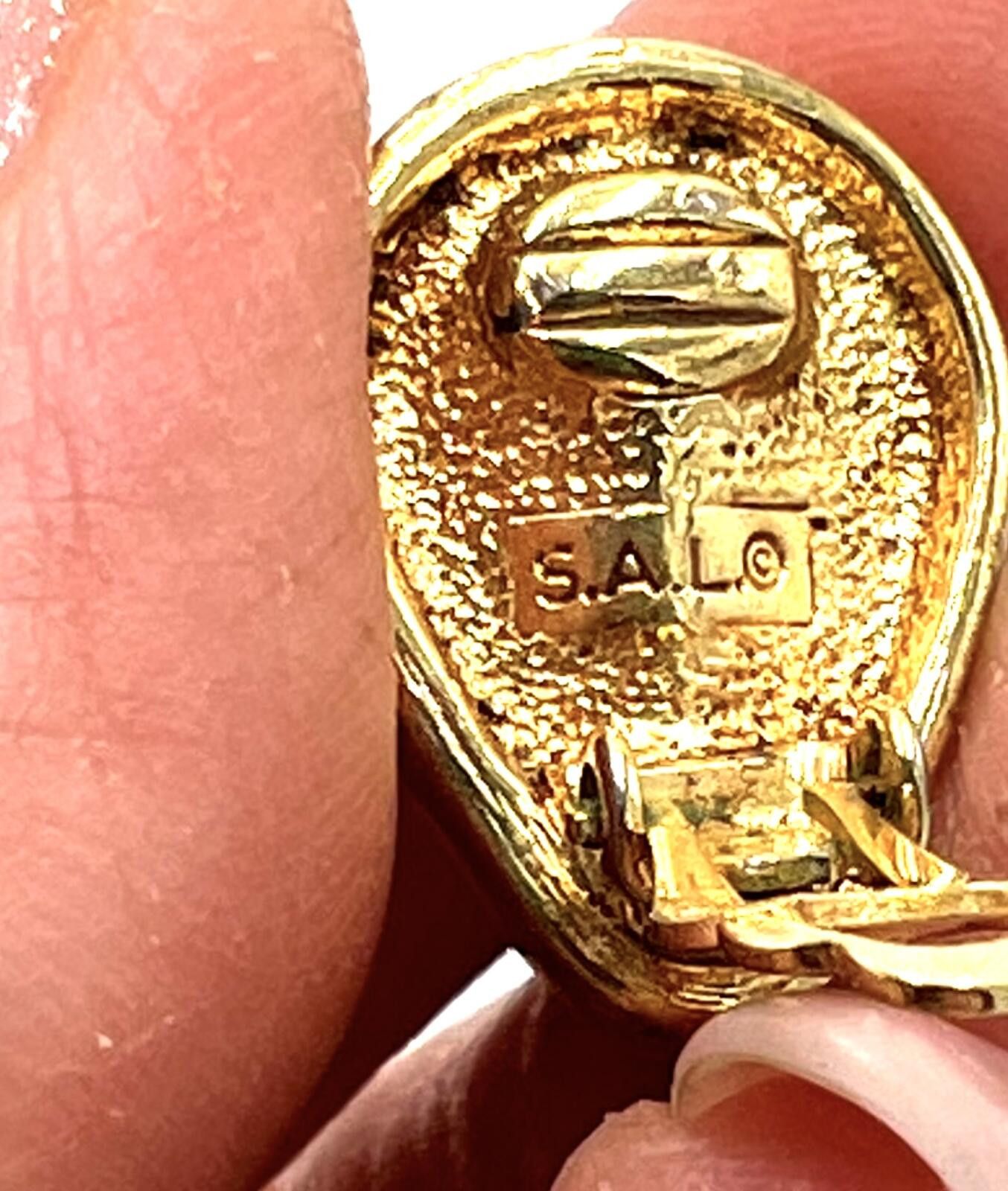 Swarovski Vintage SAL Swarovski Clip ons Goldtone Teardrop Rhinestones Size ONE SIZE - 5 Thumbnail