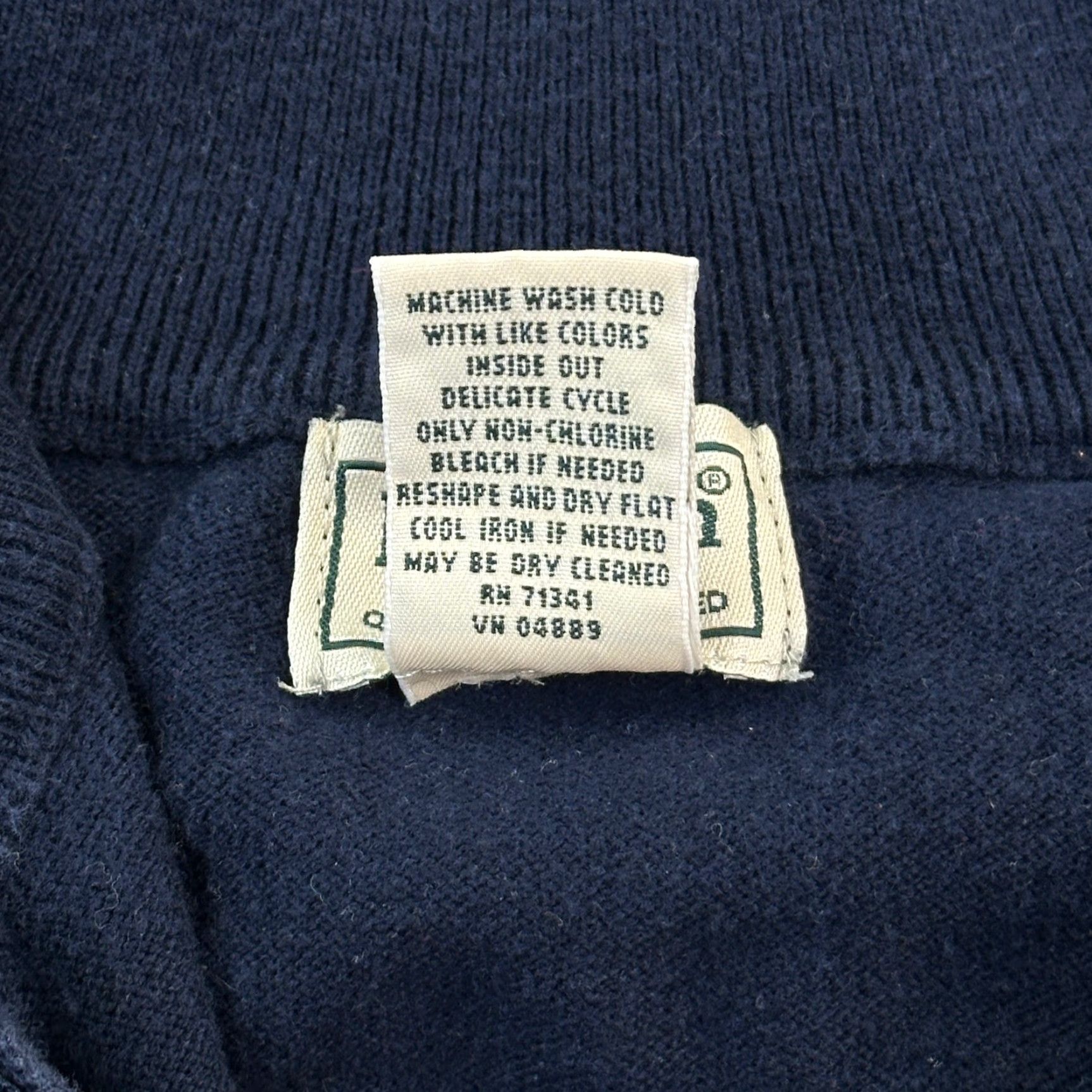 Vintage L.L. Bean Sweater Mens Large Blue Cotton Cashmere Blend 1/4 Zip Pullover Casual Shirt/Top Size US L / EU 52-54 / 3 - 6 Thumbnail