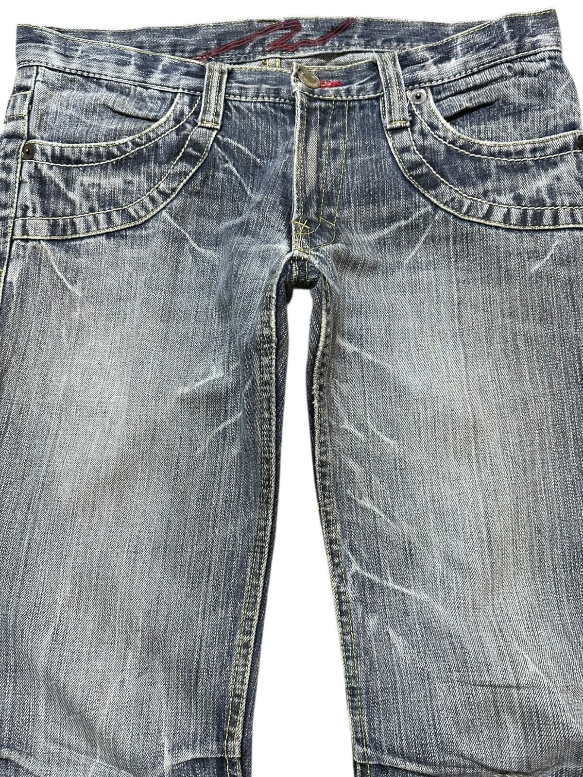 Hysteric Glamour Vintage Japanese Brand Flare Faded Spiral Leg Grunge Denim Size US 33 - 2 Thumbnail