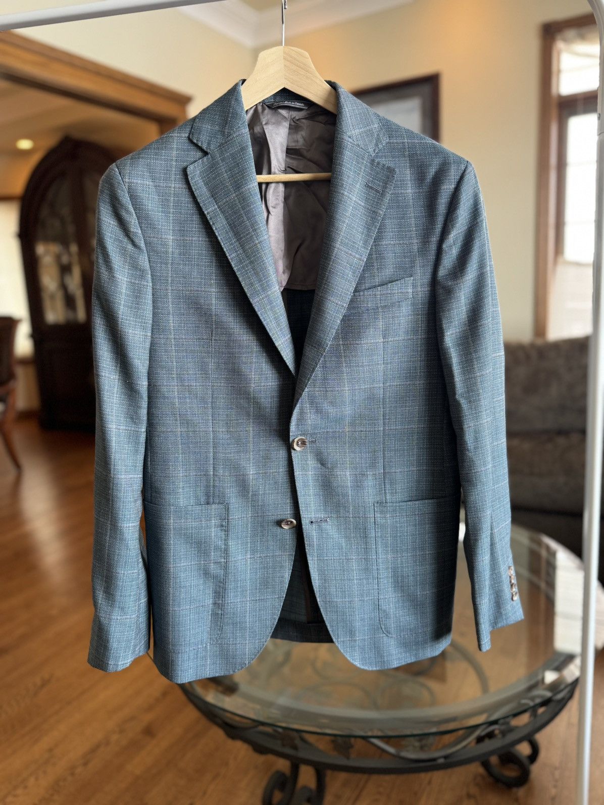 Jack Victor Jack Victor Green/Brown Check Sport Coat Size 38R - 1 Thumbnail
