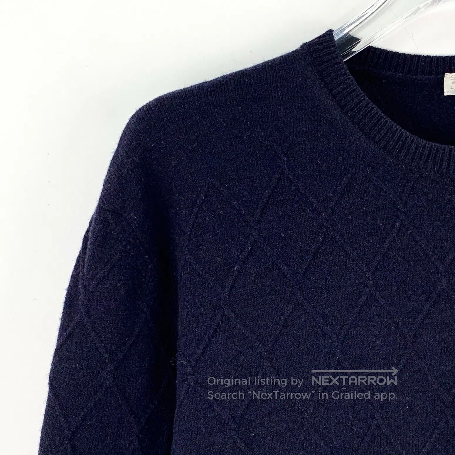 Versace Versace Navy blue diamond pattern wool round neck long sle Size US M / EU 48-50 / 2 - 3 Thumbnail
