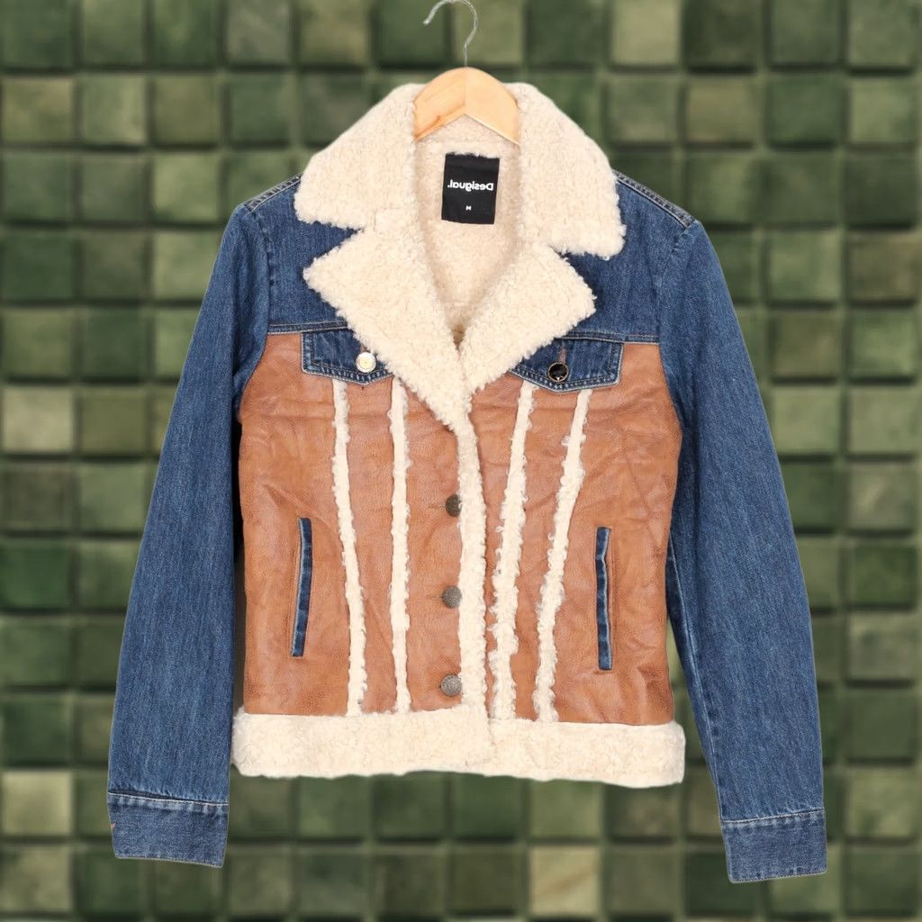 Desigual DESIGUAL Daniela Denim Fleece & Faux Suede Jacket Women Size M EU 38 UK 10 US 8 MJ4425 Size M / US 6-8 / IT 42-44 - 1 Thumbnail