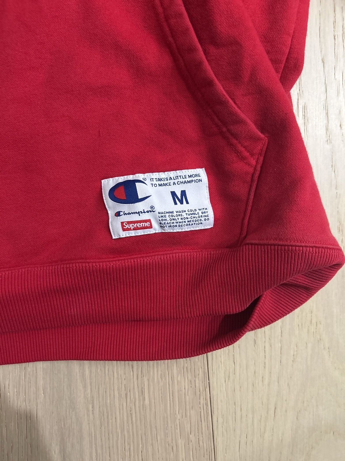 Champion × Supreme Supreme x Champion Streetwear 19/20 F/W 2010s Red Hoodie Size US M / EU 48-50 / 2 - 2 Thumbnail