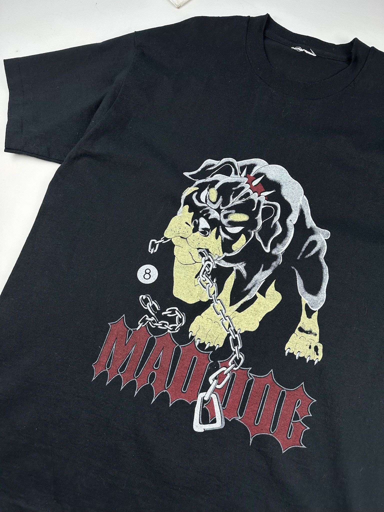 Delta Vintage Mad Dog Bulldog Graphic Tee Black Biker Shirt Size US XL / EU 56 / 4 - 3 Thumbnail