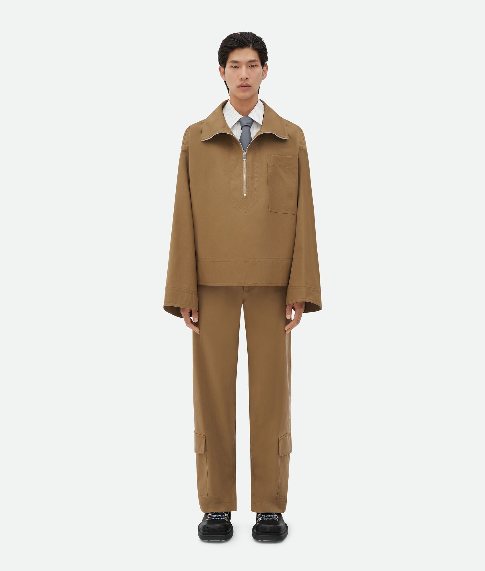 Bottega Veneta o1bcso1str1025 Cotton Gabardine Blouson in Brown Size US M / EU 48-50 / 2 - 1 Thumbnail