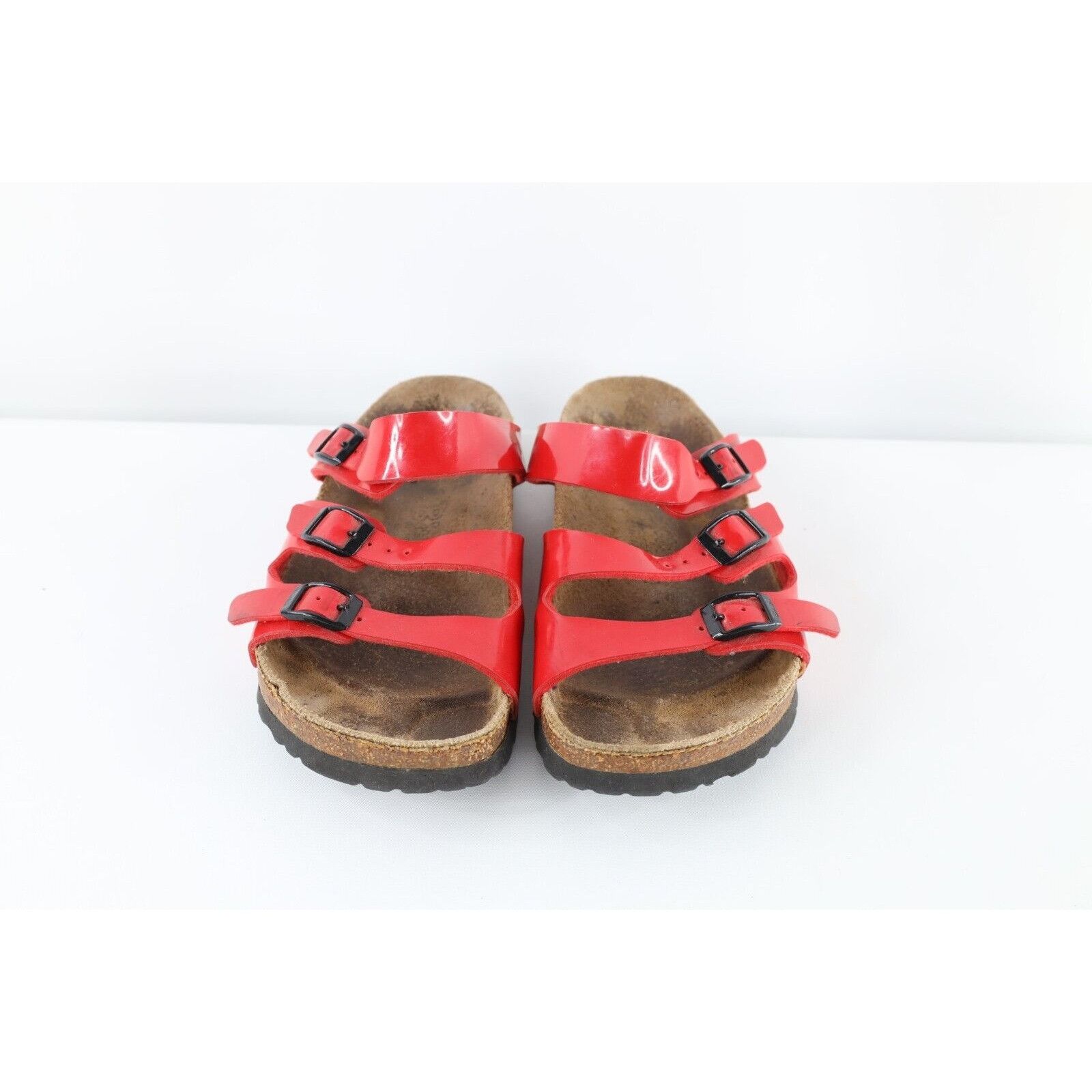 Birkenstock × Vintage Vintage Birkenstock Distressed Patent Leather Buckle Sandals Size US 6 / IT 36 - 2 Thumbnail