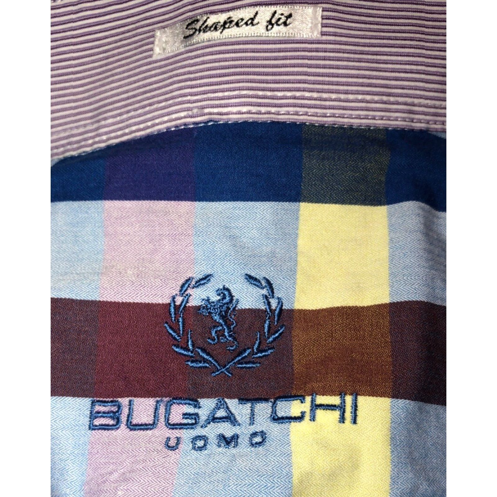 BUGATCHI Bugatchi Uomo Shirt Plaid Button-Front Shaped Fit Mens M Multicolor Long Sleeve Button-Up 22 Inch Armpit Size US M / EU 48-50 / 2 - 6 Thumbnail