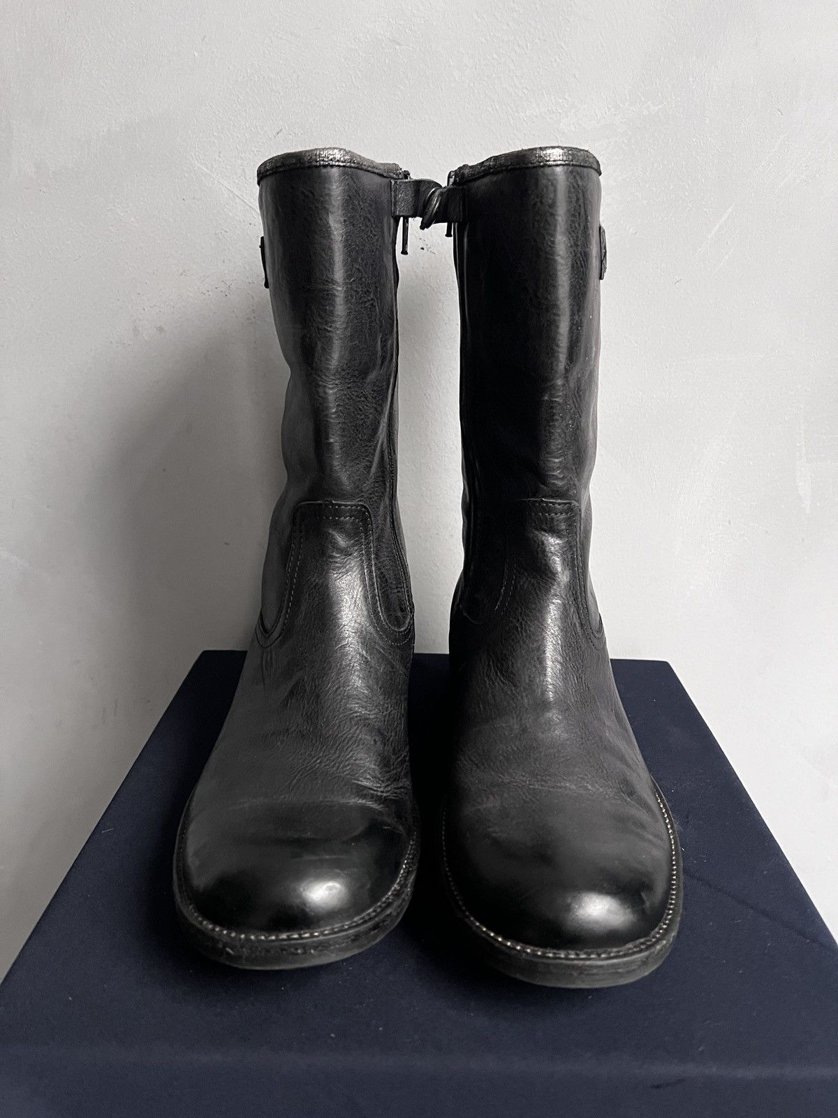 Hedi Slimane Black Buckled Leather Boots Heavy Punk guidi style artisan Size US 8.5 / EU 41-42 - 2 Thumbnail