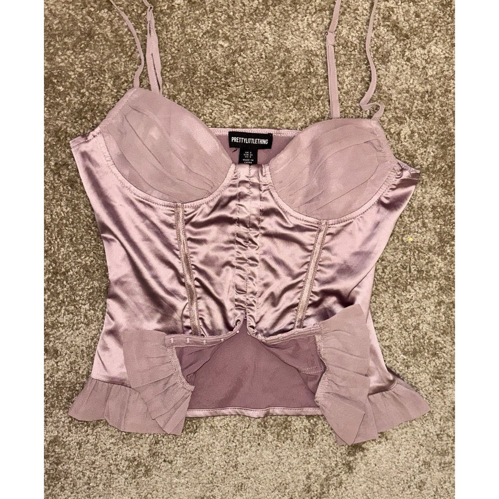 & Other Stories Women’s Mauve Satin Corset Bustier Top Size 4 Y2K Coquette Size S / US 4 / IT 40 - 4 Thumbnail