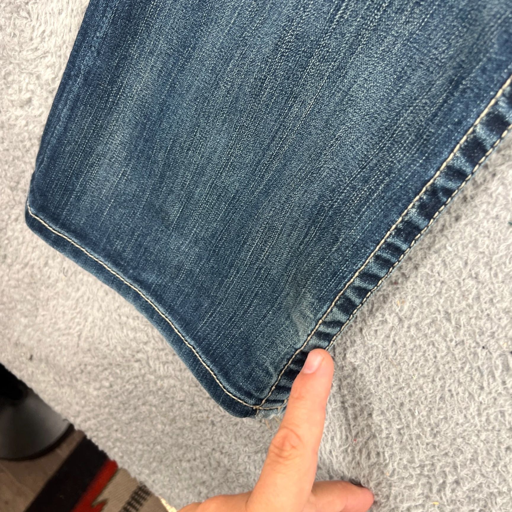 Vintage BKE Buckle Madison Jeans Womens 31x34 Bootcut Distressed Denim Flare Pockets Size 24" / US 00 / IT 34 - 6 Thumbnail