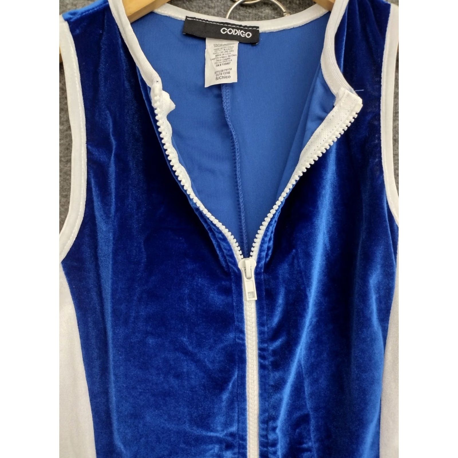 Vintage Codigo Women's Yoga Sleeveless Tight 1/4 Zip Round Neck Blue Jumpsuit Size S Size 28" / US 6 / IT 42 - 3 Thumbnail