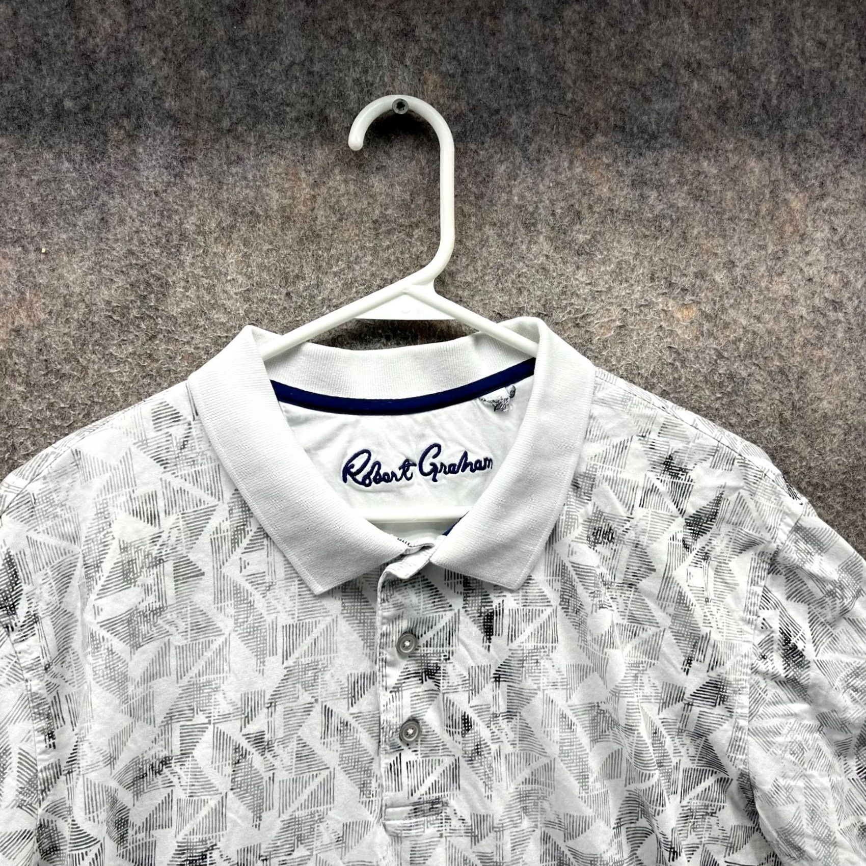 Robert Graham VINTAGE Robert Graham Polo Shirt Mens XL White Geometric Golf Abstract RARE Size US XL / EU 56 / 4 - 3 Thumbnail