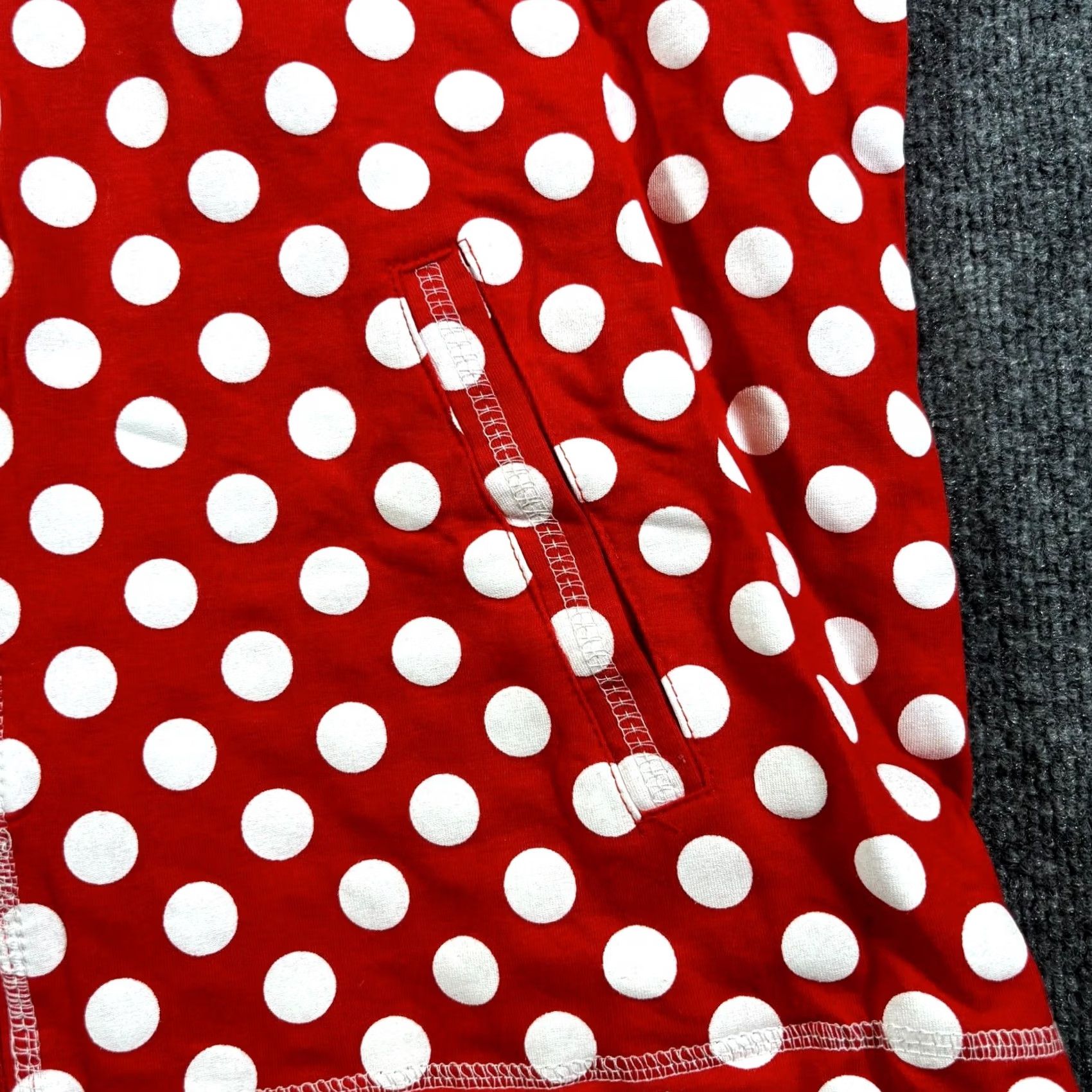 Vintage Onque Casual Jacket Womens XL Red White Polka Dot 3/4 Sleeve Full Zip Jacket Size L / US 10 / IT 46 - 6 Thumbnail