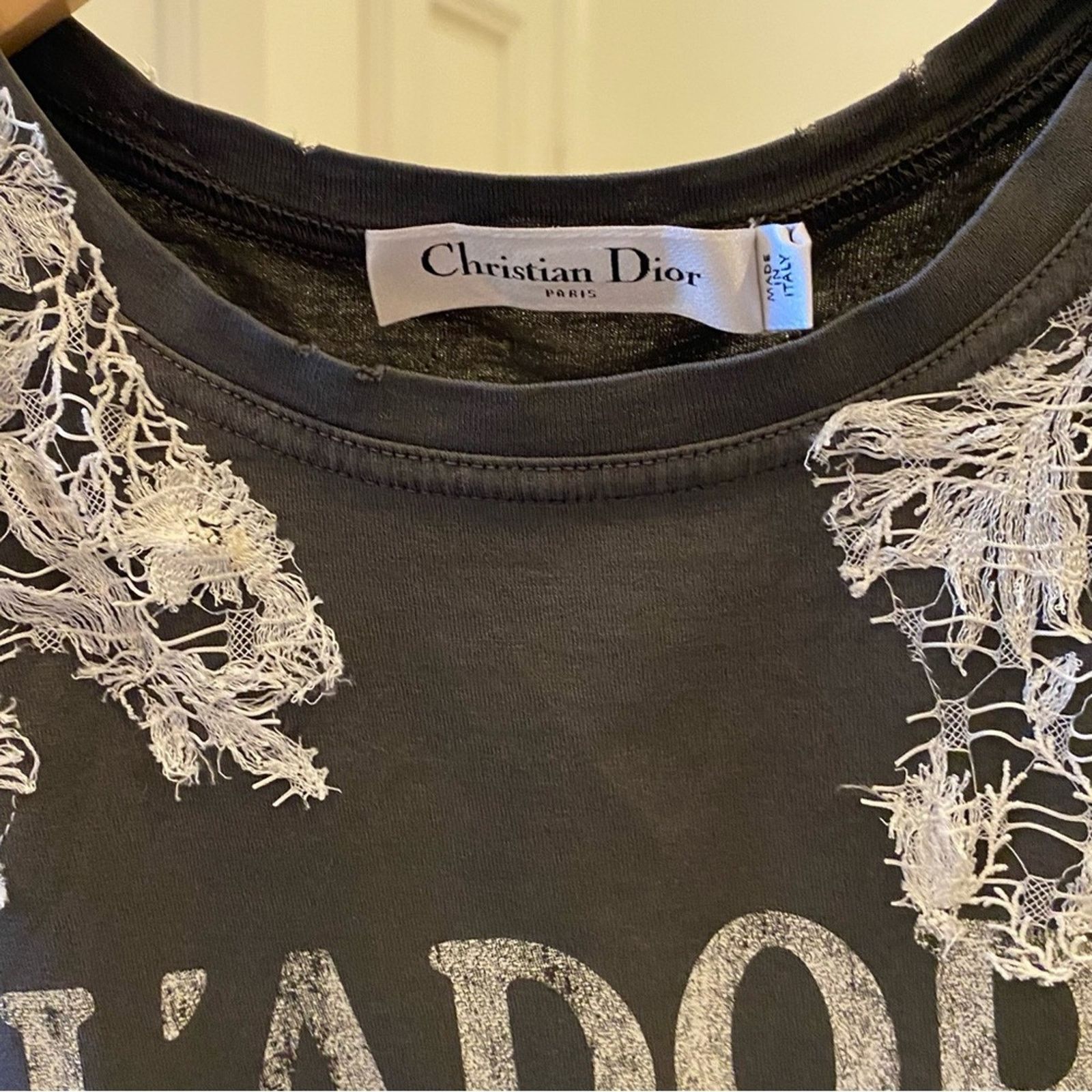 Dior christian Dior J’Adore Tank M Gray Lace logo Cotton Runway Size M / US 6-8 / IT 42-44 - 4 Thumbnail