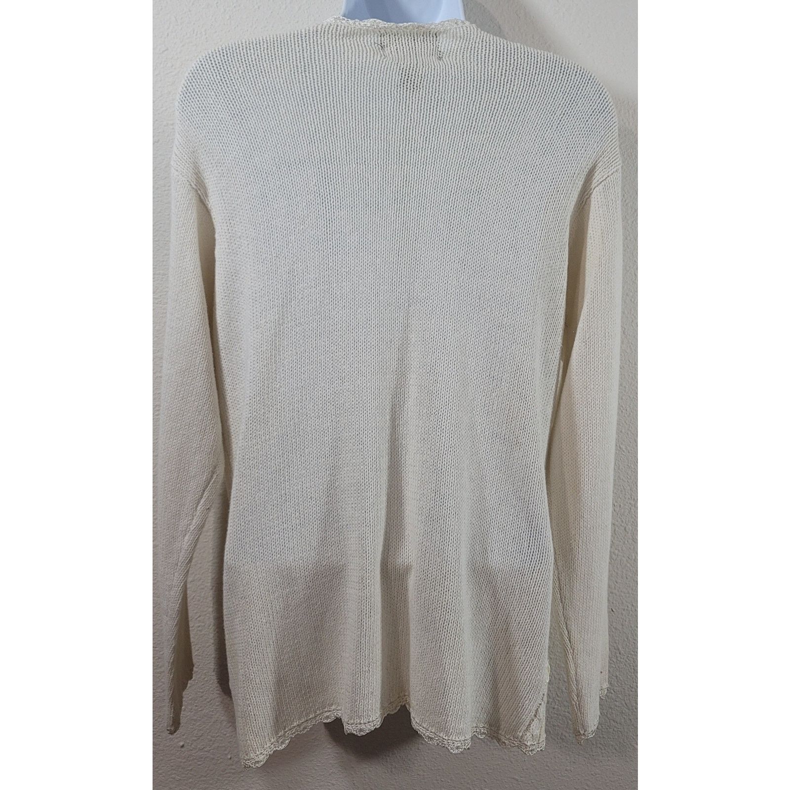 rue21 Rue 21 Cream Open Front Embroidered Cardigan Sweater Small Size S / US 4 / IT 40 - 3 Thumbnail