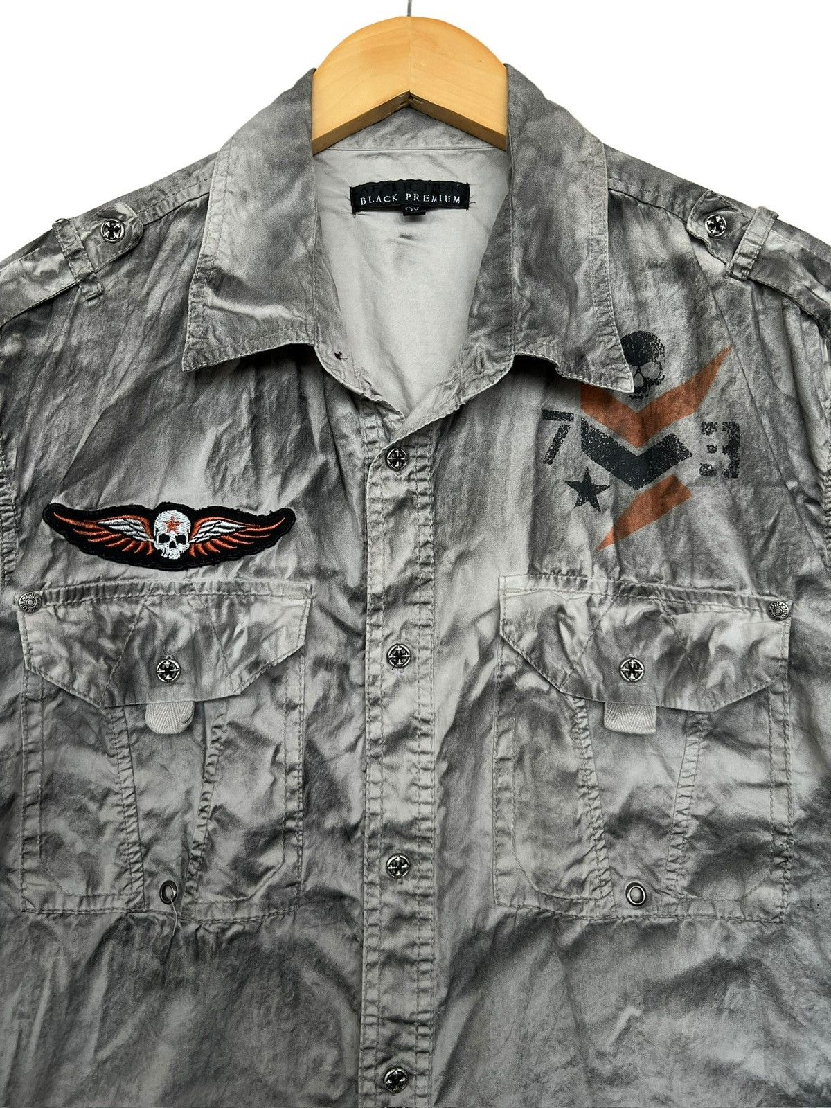 Affliction Affliction Bones Allover Backhit Goth Punk Button Up Shirt Size US XL / EU 56 / 4 - 4 Thumbnail