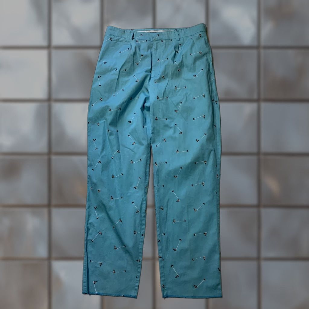 Poler Rosasen Golf Flagpole All Over Print Turquoise Performance Pants 38 Men Regular Turquoise Pants Flag 34 Inseam Mens Size US 38 / EU 54 - 1 Thumbnail