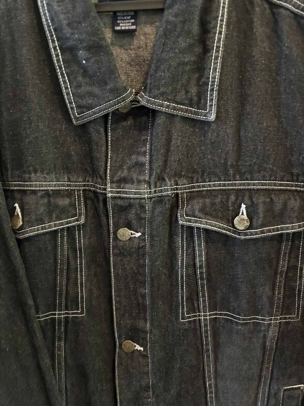 Vintage Vintage Black Oversized Denim Jacket y2k Size US L / EU 52-54 / 3 - 7 Thumbnail