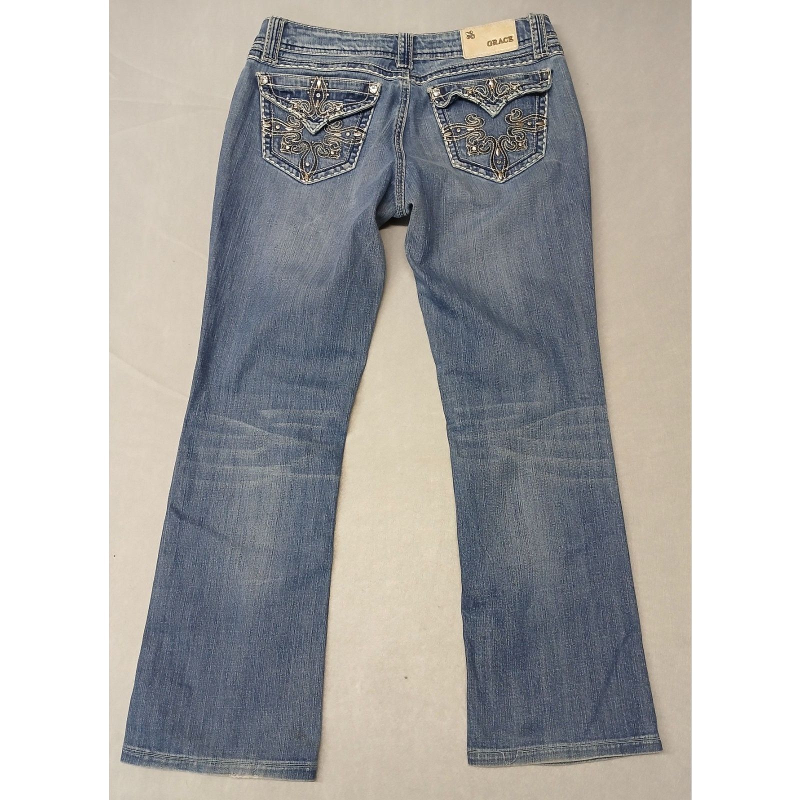 Grace in LA Grace in LA (28) Boot Cut Embroidered Flap Pockets Jeans Size 28" / US 6 / IT 42 - 10 Thumbnail