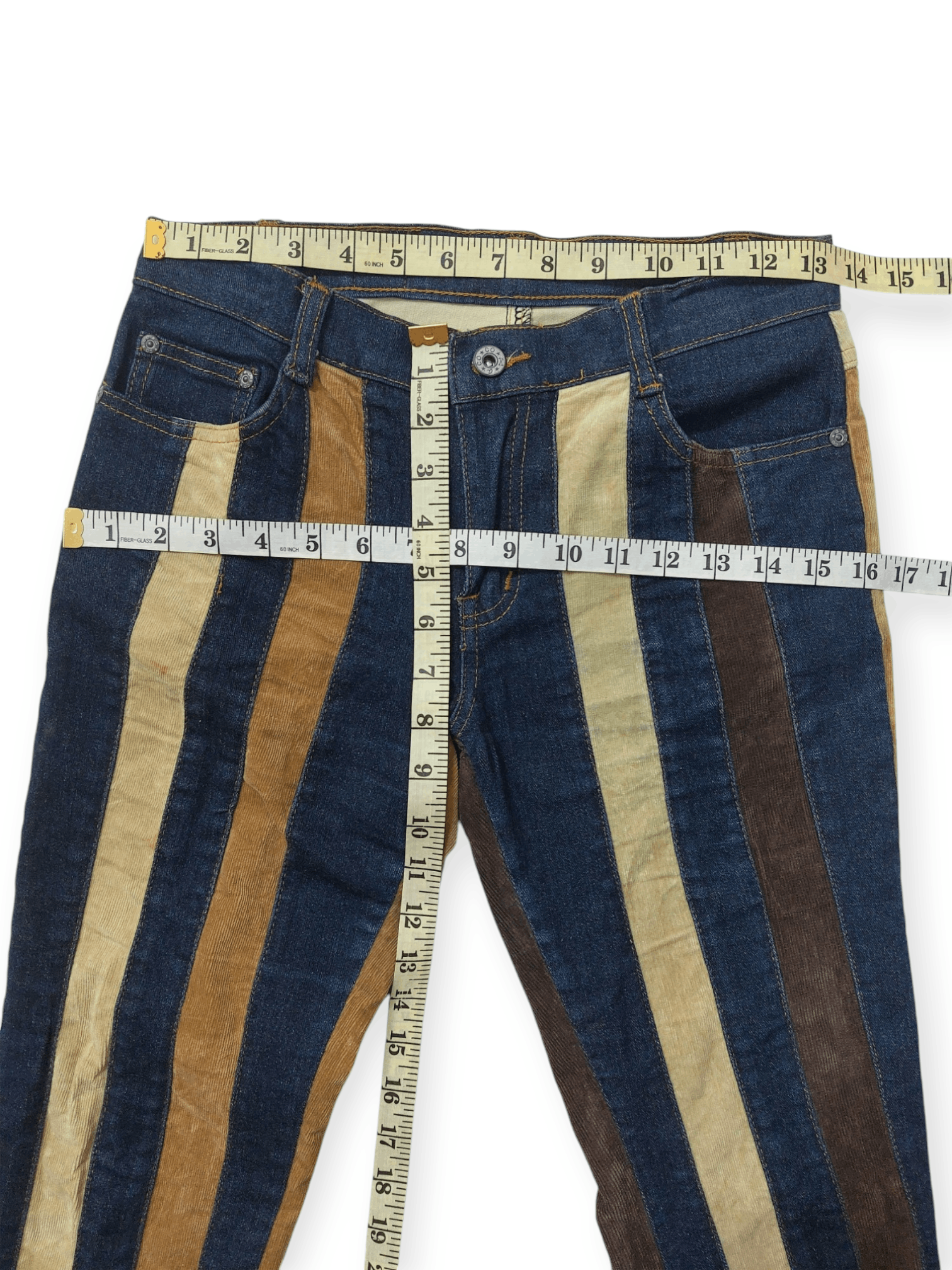 Vintage 🔥Super Flare Japan A.CO.CO Multi Stripe Jeans Size 26" / US 2 / IT 38 - 18 Thumbnail
