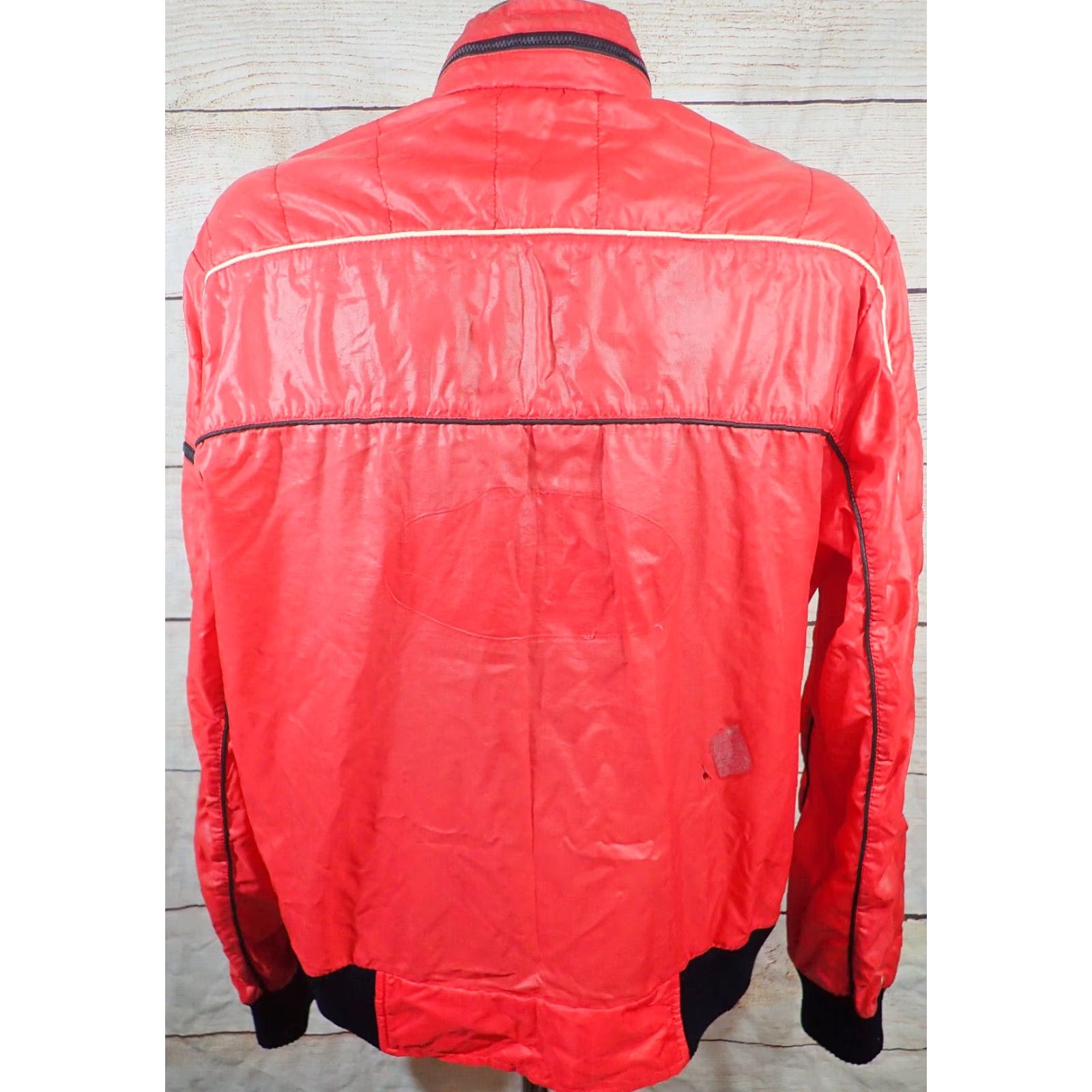 Vintage VINTAGE 70s Style Auto Competition Racing Satin Jacket Windbreaker 1 World Champion Red Large Men's Size US L / EU 52-54 / 3 - 5 Thumbnail