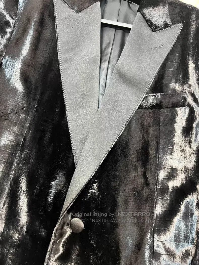 Celine CELINE Crocodile Embossed Peak Lapel Black Velvet Smoking Size US M / EU 48-50 / 2 - 3 Thumbnail