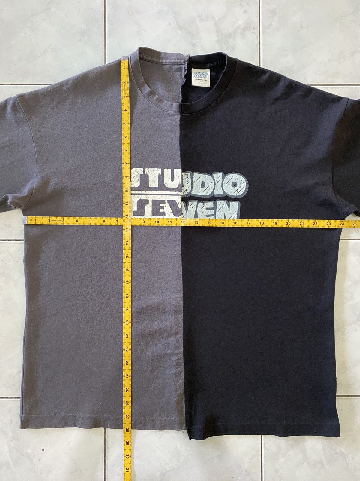 Studio Seven Studio Seven Split Tee Two-Tone Streetwear Essential Japan Size US L / EU 52-54 / 3 - 19 Thumbnail