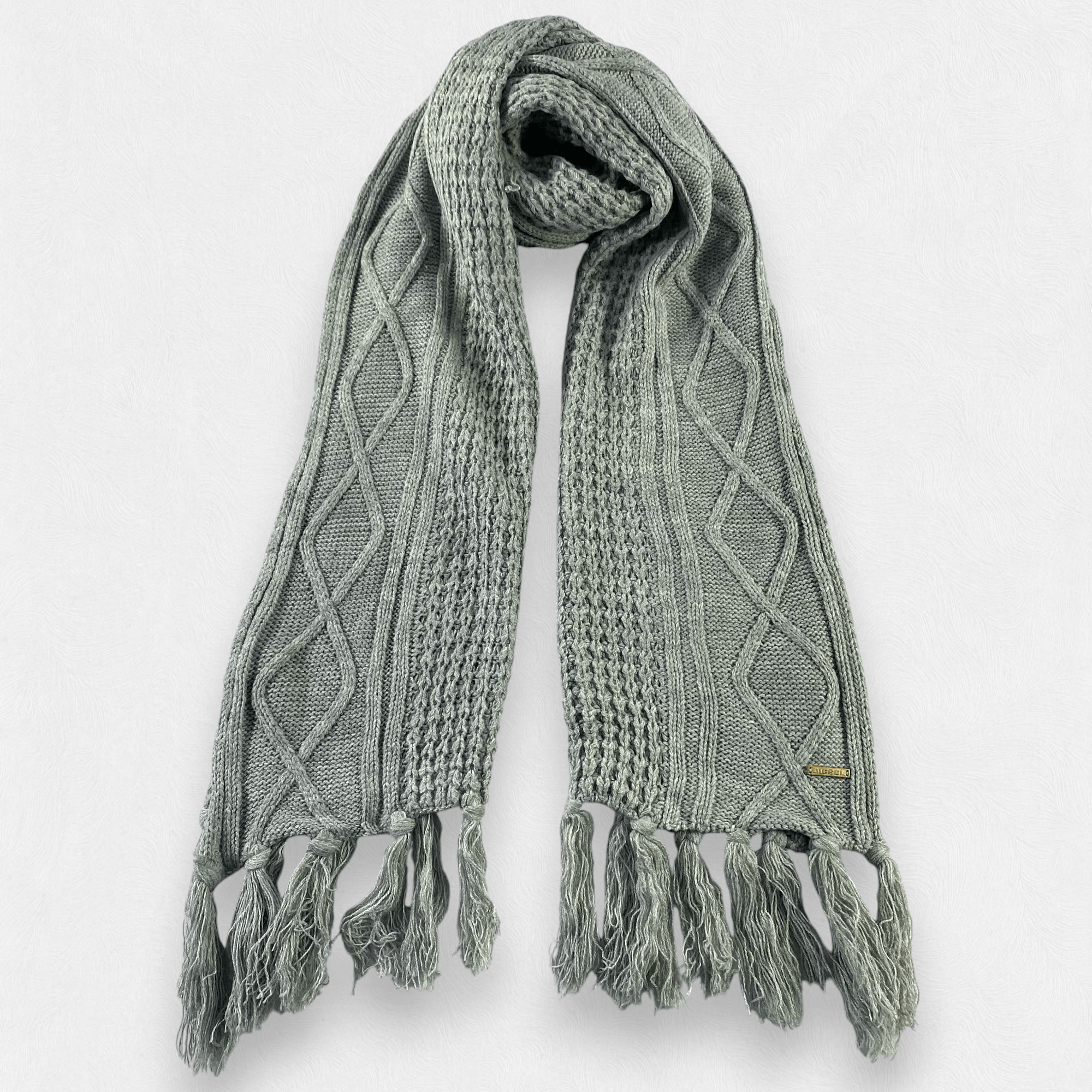 Diesel Cable Knit Diesel Scarf Neck Wrap Knitted Muffler Size ONE SIZE - 1 Thumbnail