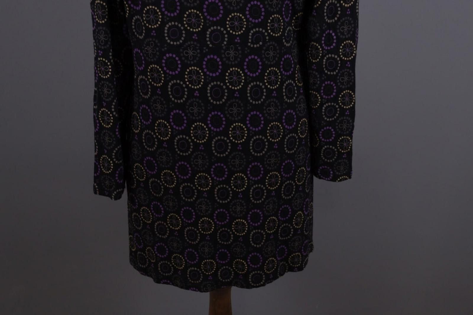 Designer Gudrun Sjoden Black Floral Blouson Midi Dress Size M Size M / US 6-8 / IT 42-44 - 11 Thumbnail