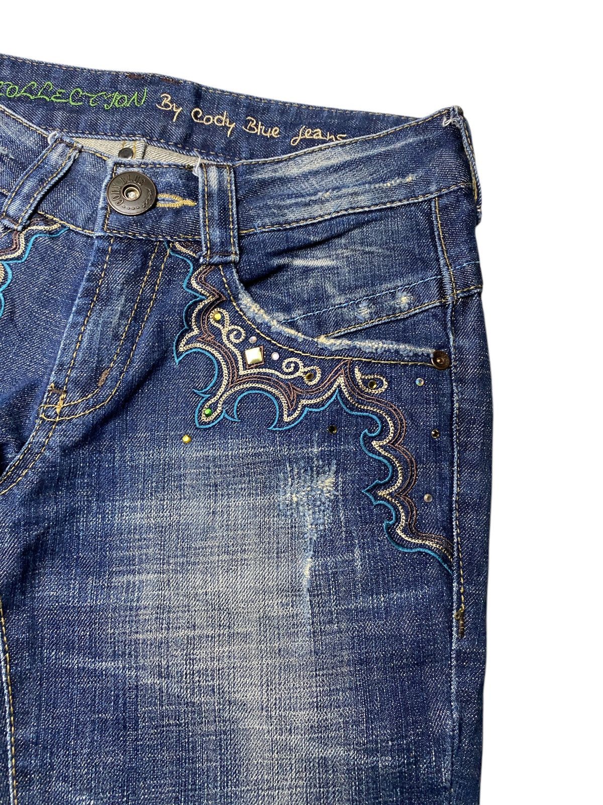 Hysteric Glamour 2000's Cody Blue Tribal Flared Jeans Size US 26 / EU 42 - 4 Thumbnail