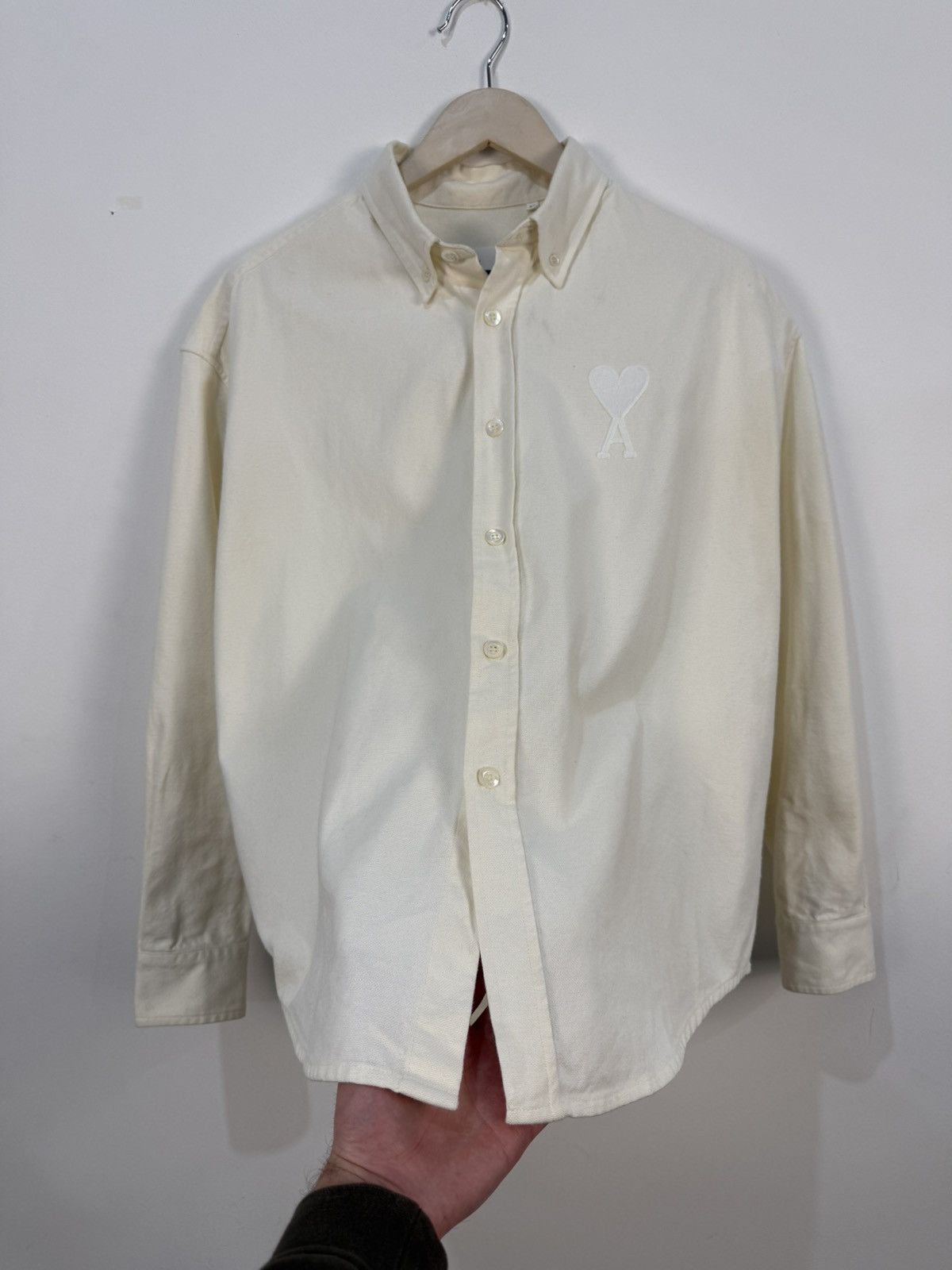 AMI Ami Paris “Ami de Coeur” Logo Embroidery Button-Up Shirt Size US M / EU 48-50 / 2 - 4 Thumbnail