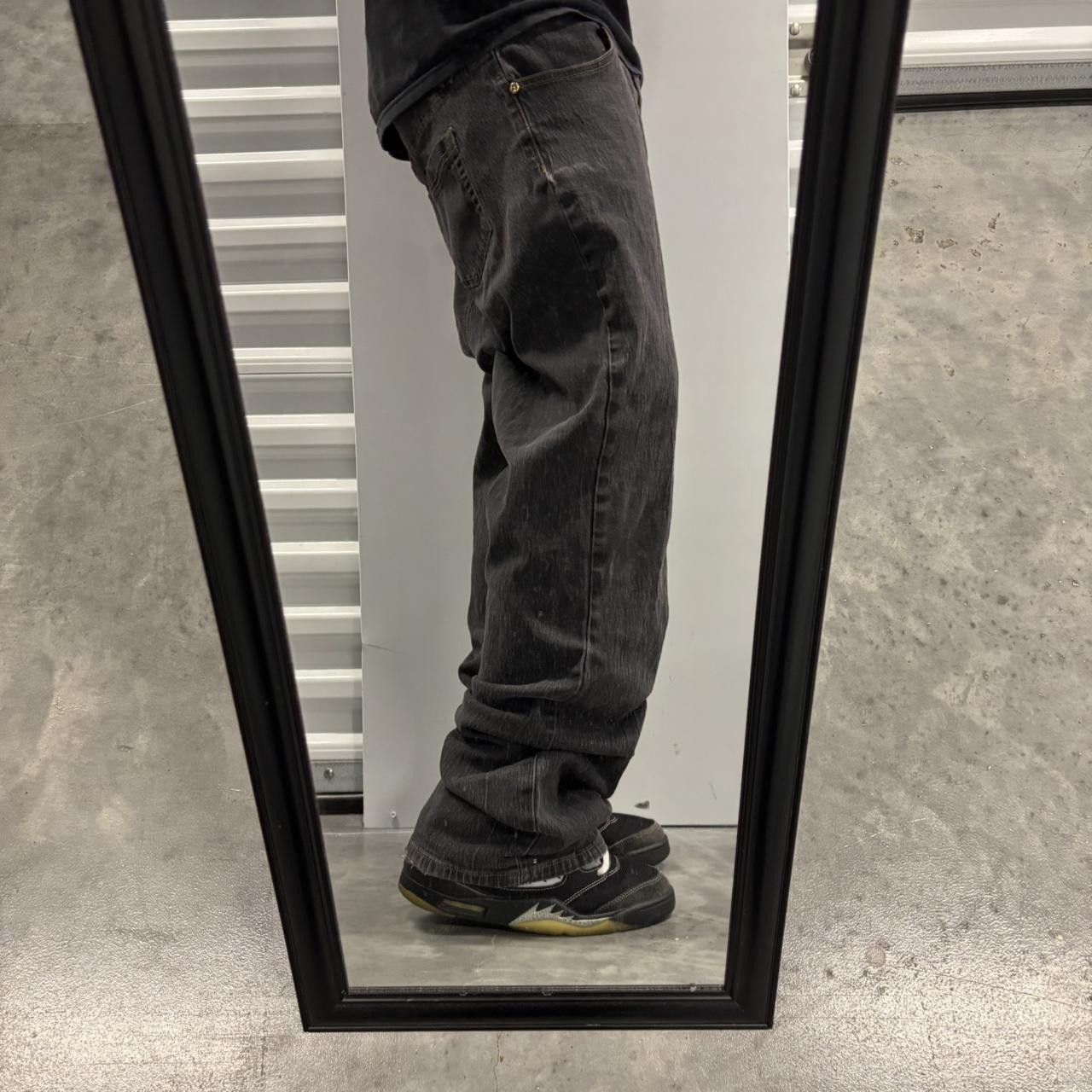 Japanese Brand × Vintage Crazy Vintage Y2K/2000s Grunge Faded Black Denim Jeans! Size US 34 / EU 50 - 2 Thumbnail