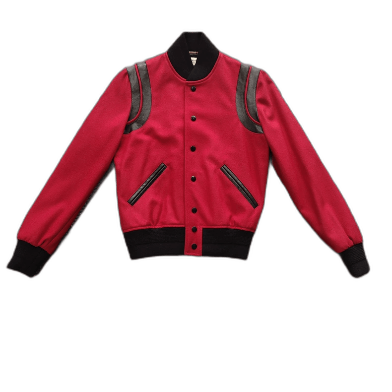 Saint Laurent Paris Saint Laurent Red Wool Baseball Jacket Size US M / EU 48-50 / 2 - 1 Thumbnail