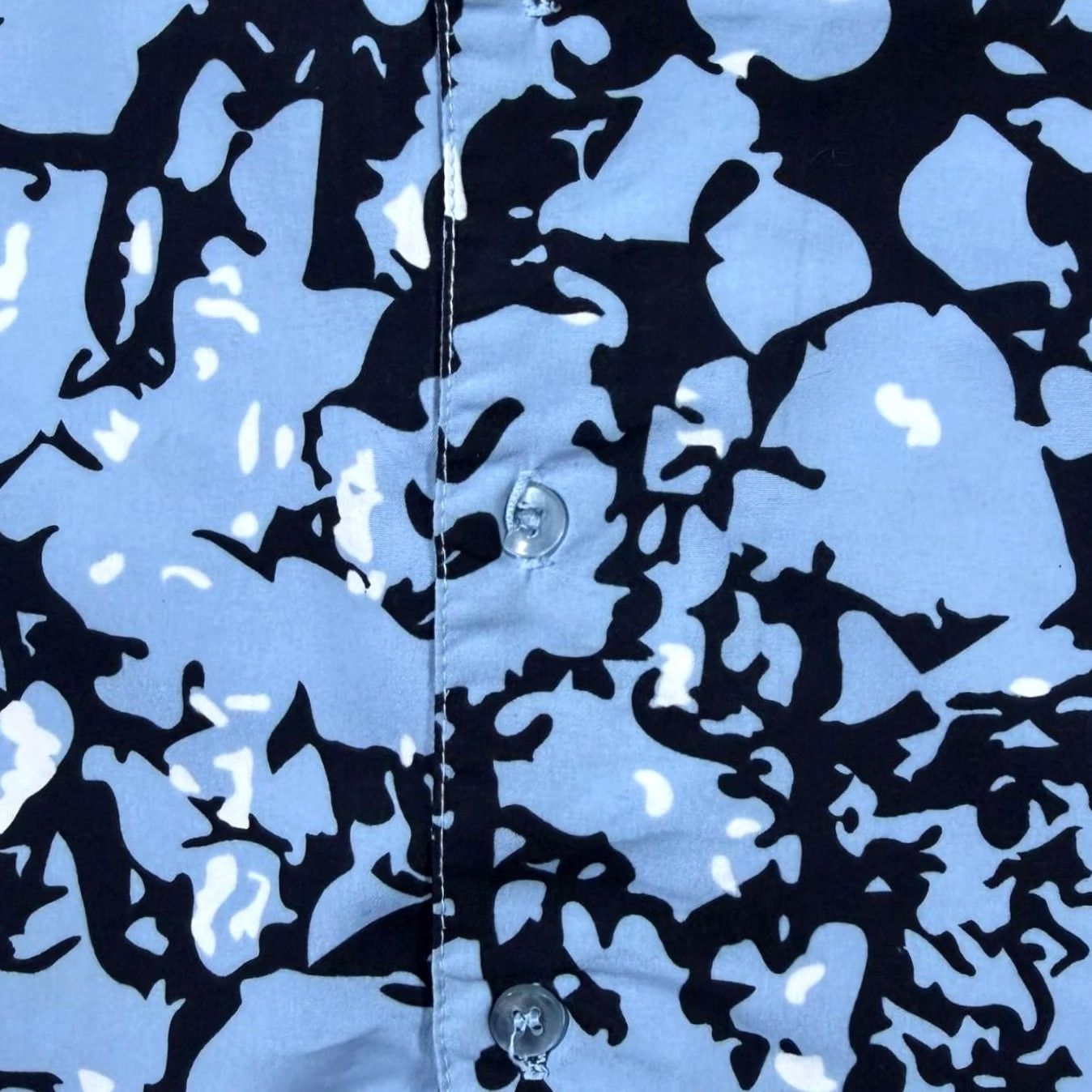 Vintage Dognose Goth Y2K Abstract Patterned Graphic Blue Short Sleeve Shirt XS Size US XS / EU 42 / 0 - 4 Thumbnail